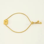 Gold color / 1 Piece Minimalist Series Daily Letter T Stainless Steel Gold Color Women's Chain Bracelets Picture20