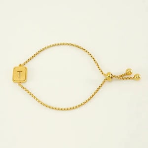 1 Piece Minimalist Series Daily Letter T Stainless Steel Gold Color Women's Chain Bracelets h5 