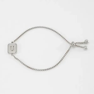 1 Stuk Minimalistische Serie Dagelijkse Letter U Roestvrij Staal Zilverkleurige Dames Ketting Armbanden h5 