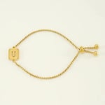 Gold color / 1 Piece Minimalist Series Daily Letter U Stainless Steel Gold Color Women's Chain Bracelets Picture21