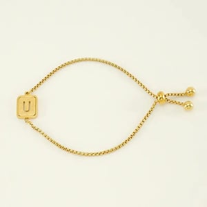 1 Piece Minimalist Series Daily Letter U Stainless Steel Gold Color Women's Chain Bracelets h5 