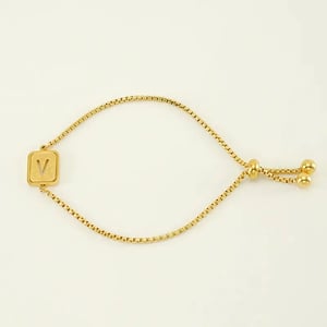 1 Piece Minimalist Series Daily Letter V Stainless Steel Gold Color Women's Chain Bracelets h5 