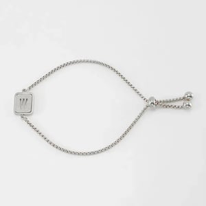 1 pezzo minimalista serie giornaliera lettera W in acciaio inossidabile colore argento braccialetti a catena da donna h5 