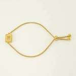 Gold color / 1 Piece Minimalist Series Daily Letter W Stainless Steel Gold Color Women's Chain Bracelets Picture23