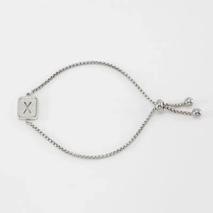 1 pezzo minimalista serie giornaliera lettera X in acciaio inossidabile colore argento braccialetti a catena da donna h5 