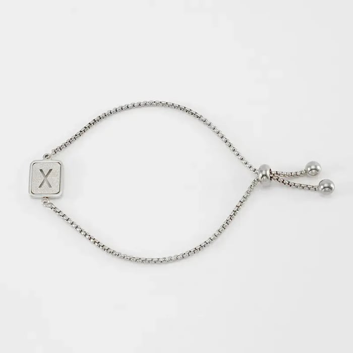 1 pezzo minimalista serie giornaliera lettera X in acciaio inossidabile colore argento braccialetti a catena da donna 