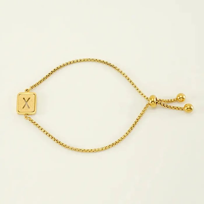 1 Piece Minimalist Series Daily Letter X Stainless Steel Gold Color Women's Chain Bracelets 