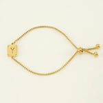 Gold color / 1 Piece Minimalist Series Daily Letter Y Stainless Steel Gold Color Women's Chain Bracelets Picture25