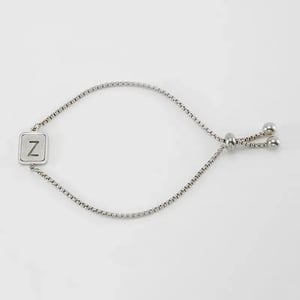 1 pezzo minimalista serie giornaliera lettera Z in acciaio inossidabile colore argento braccialetti a catena da donna h5 