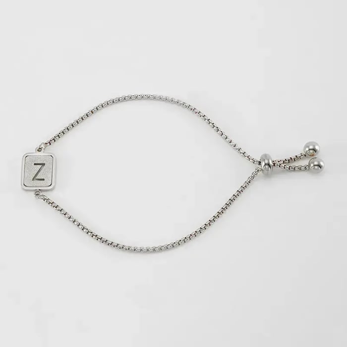 1 pezzo minimalista serie giornaliera lettera Z in acciaio inossidabile colore argento braccialetti a catena da donna 