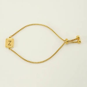 1 pezzo minimalista serie giornaliera lettera Z in acciaio inossidabile color oro braccialetti a catena da donna h5 