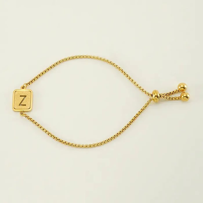 1 pezzo minimalista serie giornaliera lettera Z in acciaio inossidabile color oro braccialetti a catena da donna 