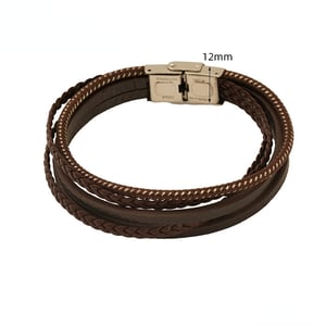 1 Piece Modern Series Leather knitted Stainless Steel Silver Color Men's Chain Bracelets h5 