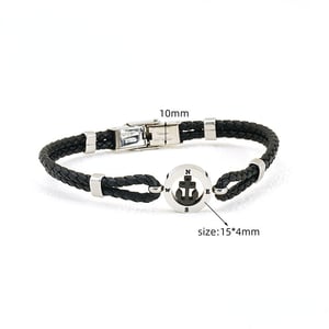 1 Piece Daily Stylish knitted Stainless Steel Silver Color Men's Chain Bracelets h5 