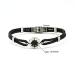 Black / 1 Piece Daily Stylish knitted Stainless Steel Silver Color Men's Chain Bracelets Picture2