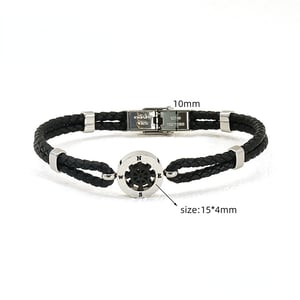 1 Piece Daily Stylish knitted Stainless Steel Silver Color Men's Chain Bracelets h5 