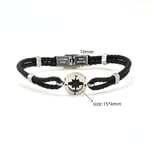 Black / 1 Piece Daily Stylish knitted Stainless Steel Silver Color Men's Chain Bracelets Picture3