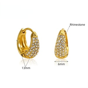 1 Pair Luxurious Series Modern Daily Stainless Steel Gold Color Women's Hoop Earrings h5 