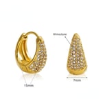 Gold color / 1 Pair Luxurious Series Modern Daily Stainless Steel Gold Color Women's Hoop Earrings Picture2