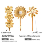 Gold color / 1 Set Simple Series Sweet Flowers Stainless Steel  Gold Color Artificial Pearl Women's Hair Clips Picture3