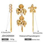 Gold color / 1 Set Simple Series Sweet Flowers Stainless Steel  Gold Color Artificial Pearl Women's Hair Clips Picture4