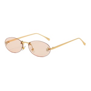 1 Pair Retro Series Classic Solid Color Alloy Oval Women's Sunglasses h5 