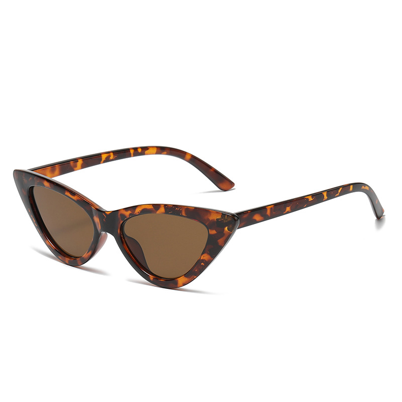 pair of stylish leopard - print color - blocking women's sunglasses