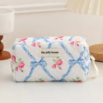 Blue / 1 Piece Luxurious Floral Portable Large Capacity Beauty Case With Random Printing Design Women's Blue Cosmetic Bags Picture6