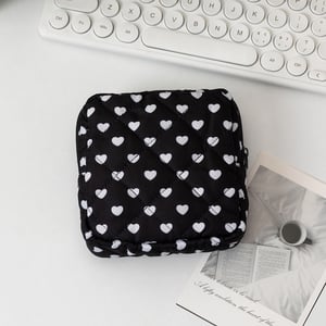 1 Stück tragbare Kulturtasche mit großer Kapazität aus der Fashion Series Heart mit zufälligem Druckdesign für quadratische Kosmetiktaschen für Damen h5 