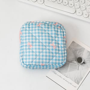 1 Piece Fashion Series Bow Knot Portable Large Capacity Toiletry With Random Printing Design Women's Quadrate Cosmetic Bags h5 