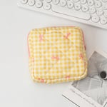 Yellow / 1 Piece Fashion Series Bow Knot Portable Large Capacity Toiletry With Random Printing Design Women's Quadrate Cosmetic Bags Picture4