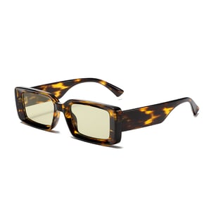 1 par de gafas de sol de plástico con estampado de leopardo retro de serie simple para mujer h5 