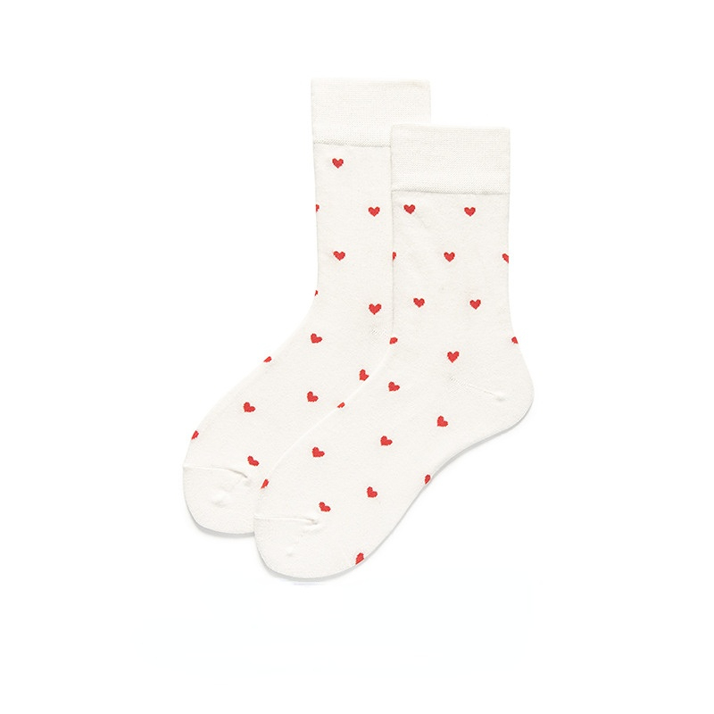 1 Paar bequeme Wadensocken aus Baumwolle mit Punkten und Karomuster 