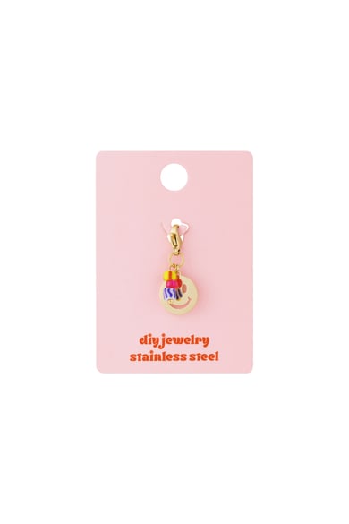Dije de joyería con carita sonriente de colores h5 Imagen3