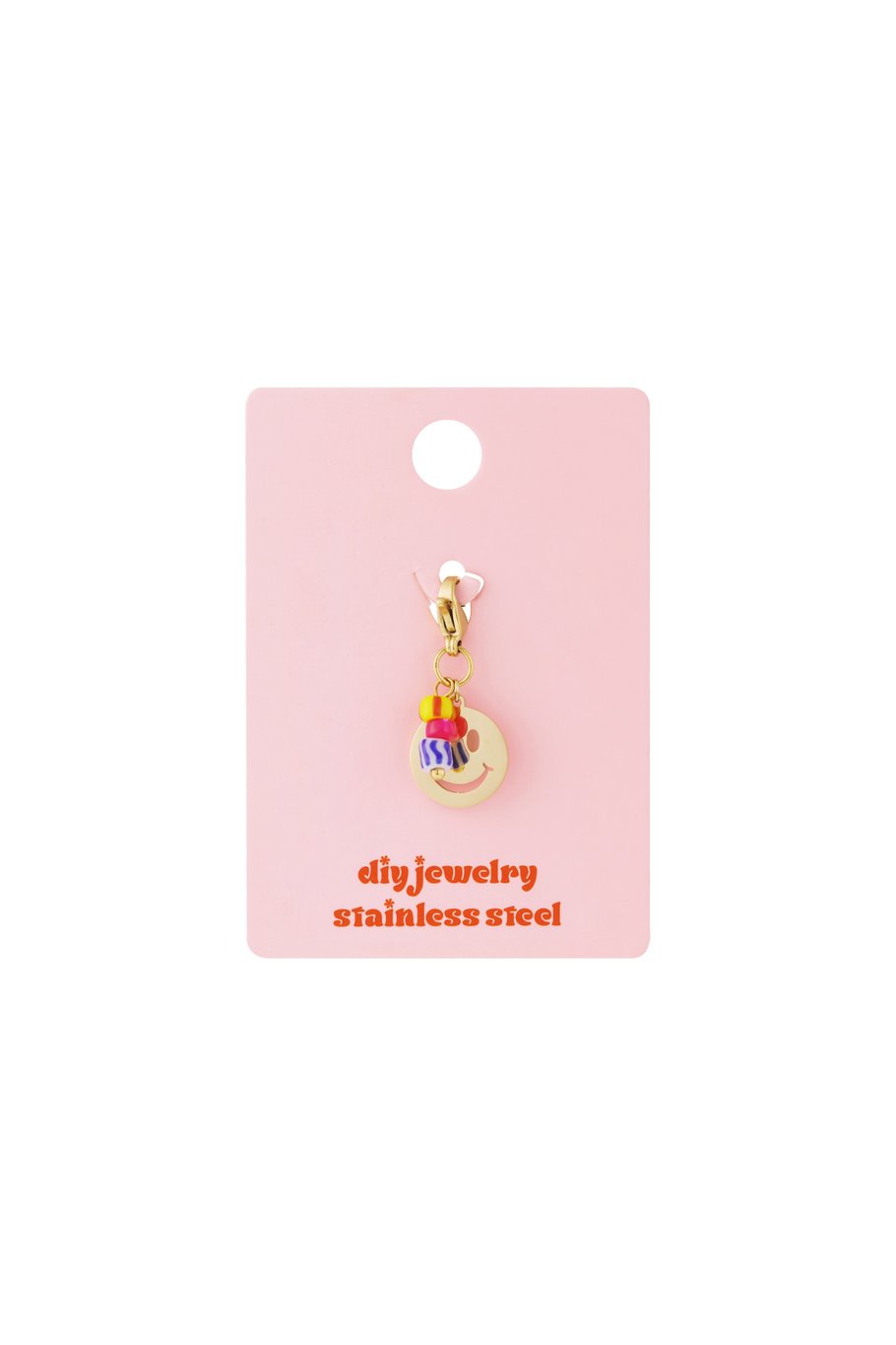 Dije de joyería con carita sonriente de colores Imagen3