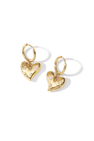 304S.steel Tropfen Ohrringe Herz Casual Täglichen Einfache Serie frauen schmuck h5 