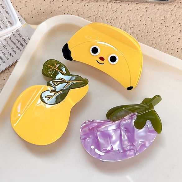 1 Piece Sweet Fruit Series  Acetate Women's Hair Claws 2