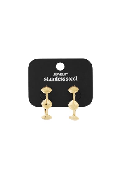 Boucles d&#39;oreilles créoles coquillage h5 Image4