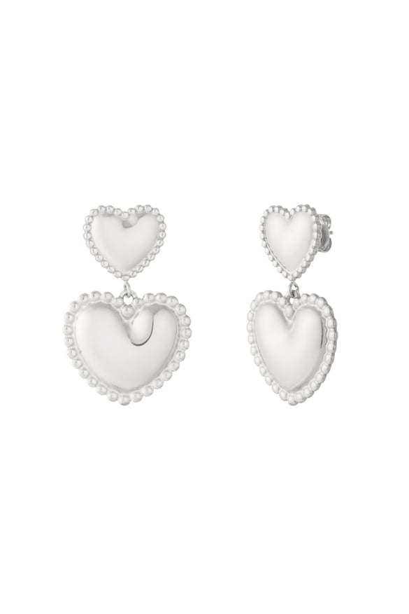 Pendientes colgantes de acero inoxidable con forma de corazón, estilo casual, diario, sencillo, para mujer.
