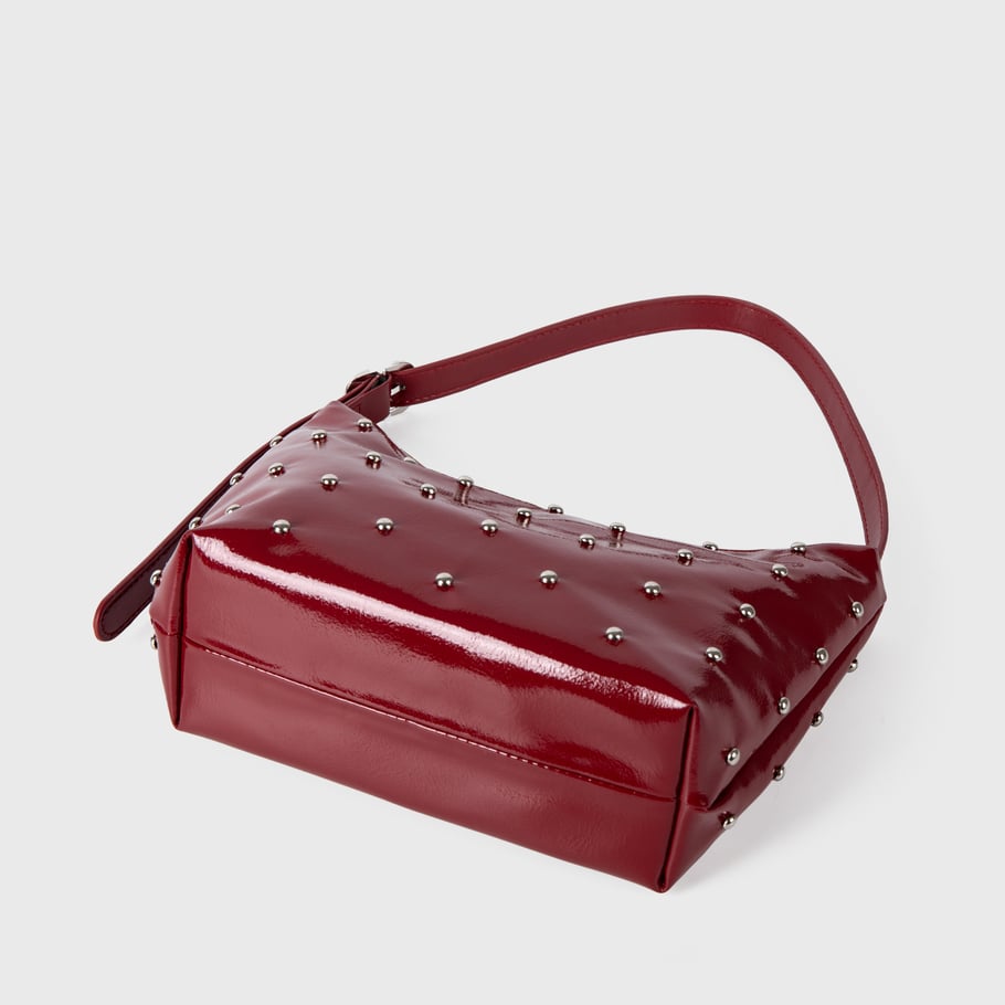 Borsa da donna in PU con rivetti, tinta unita, semplice, 1 pezzo Immagine4