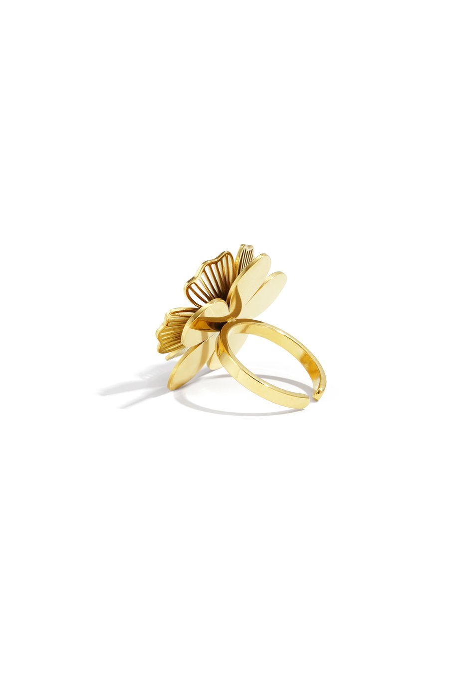 Anelli in acciaio inossidabile con fiori, casual, semplici, da indossare tutti i giorni, gioielli da donna Immagine3