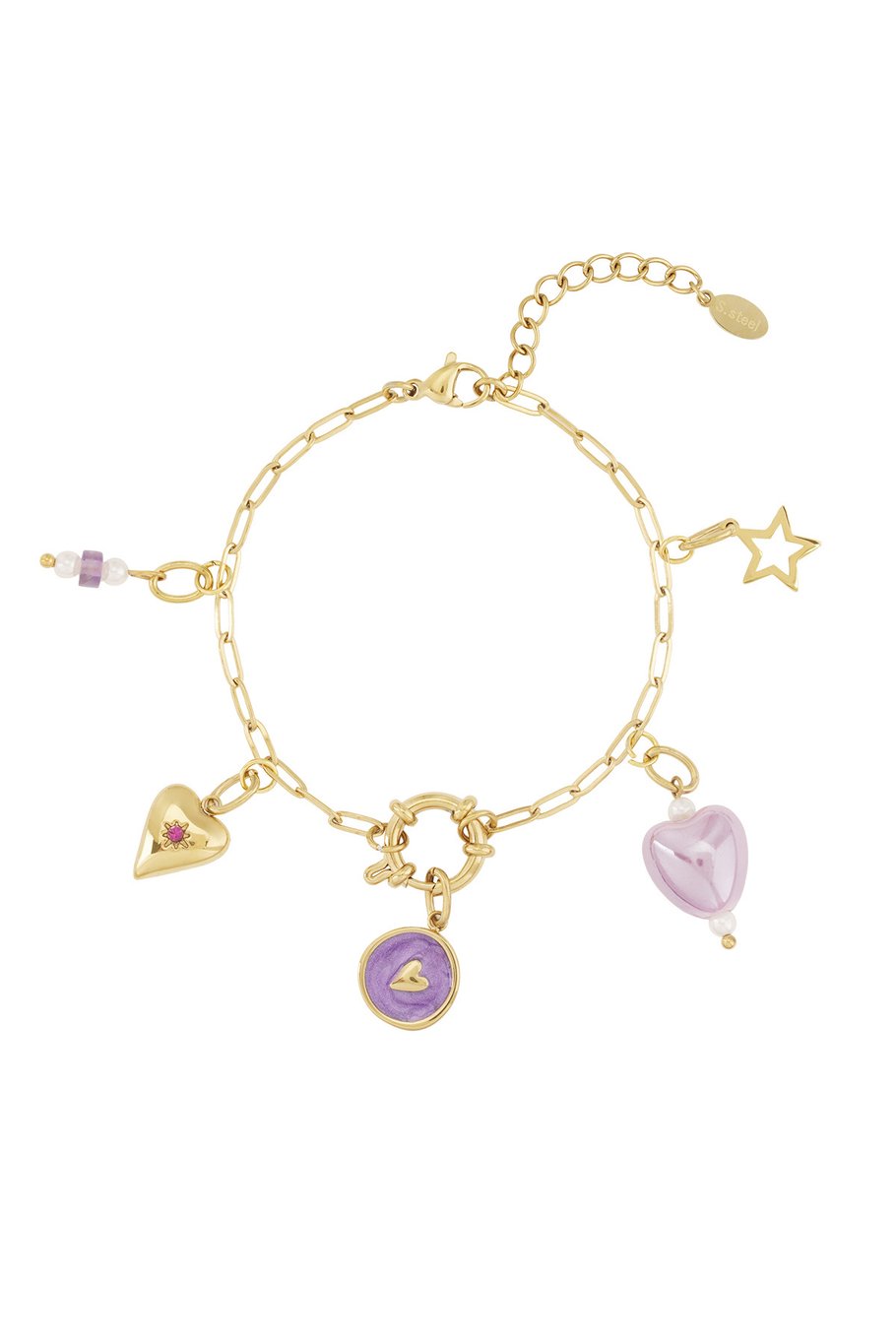 Lila Herz DIY Armband Bild4