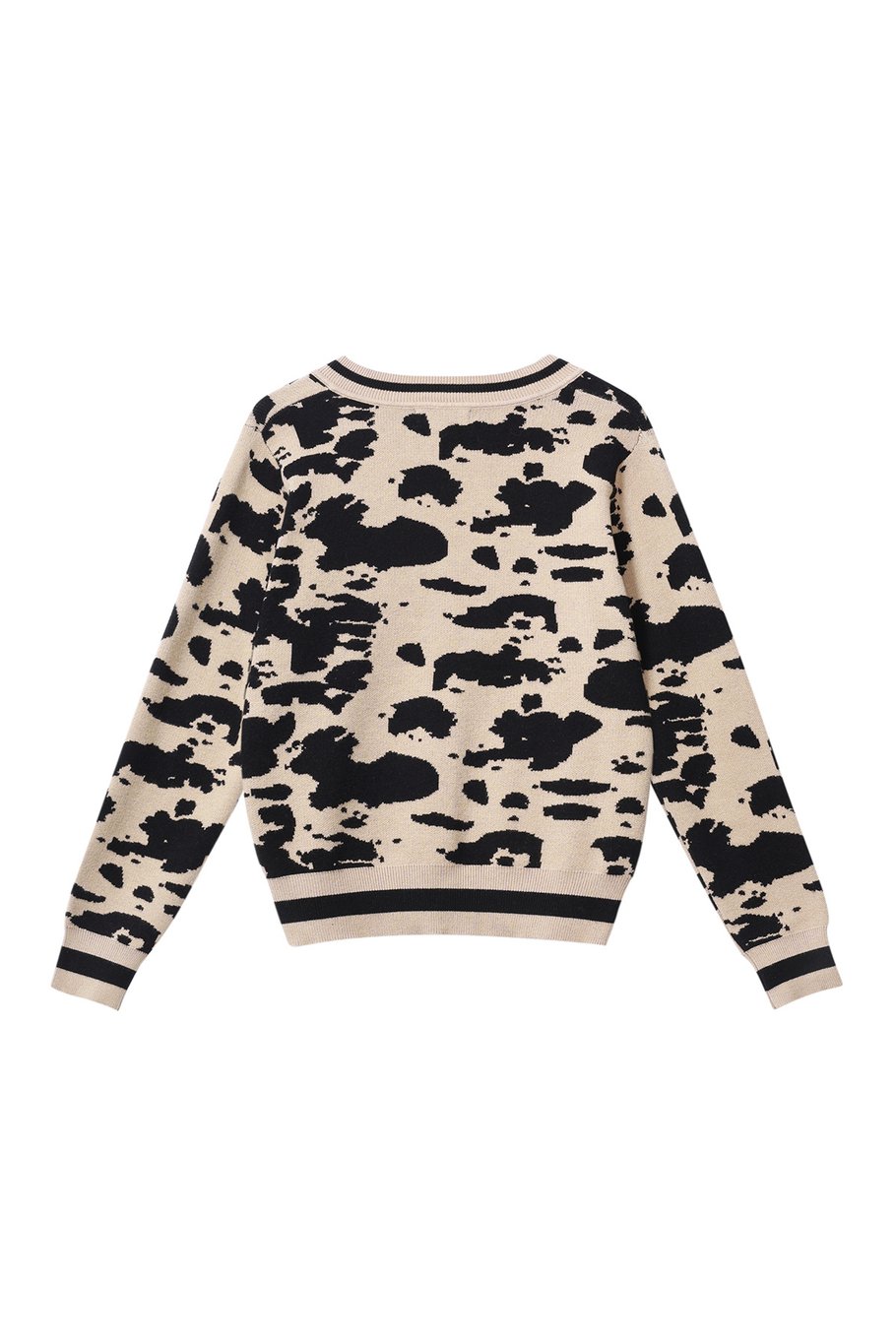 Lijm (menselijk katoen) Gebreide truien Luipaardprint Casual Herfst/Winterkleding Afbeelding2
