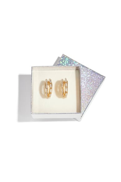 Boucles d&#39;oreilles créoles en fer, élégantes, luxueuses, de Noël, pour femmes h5 Image2