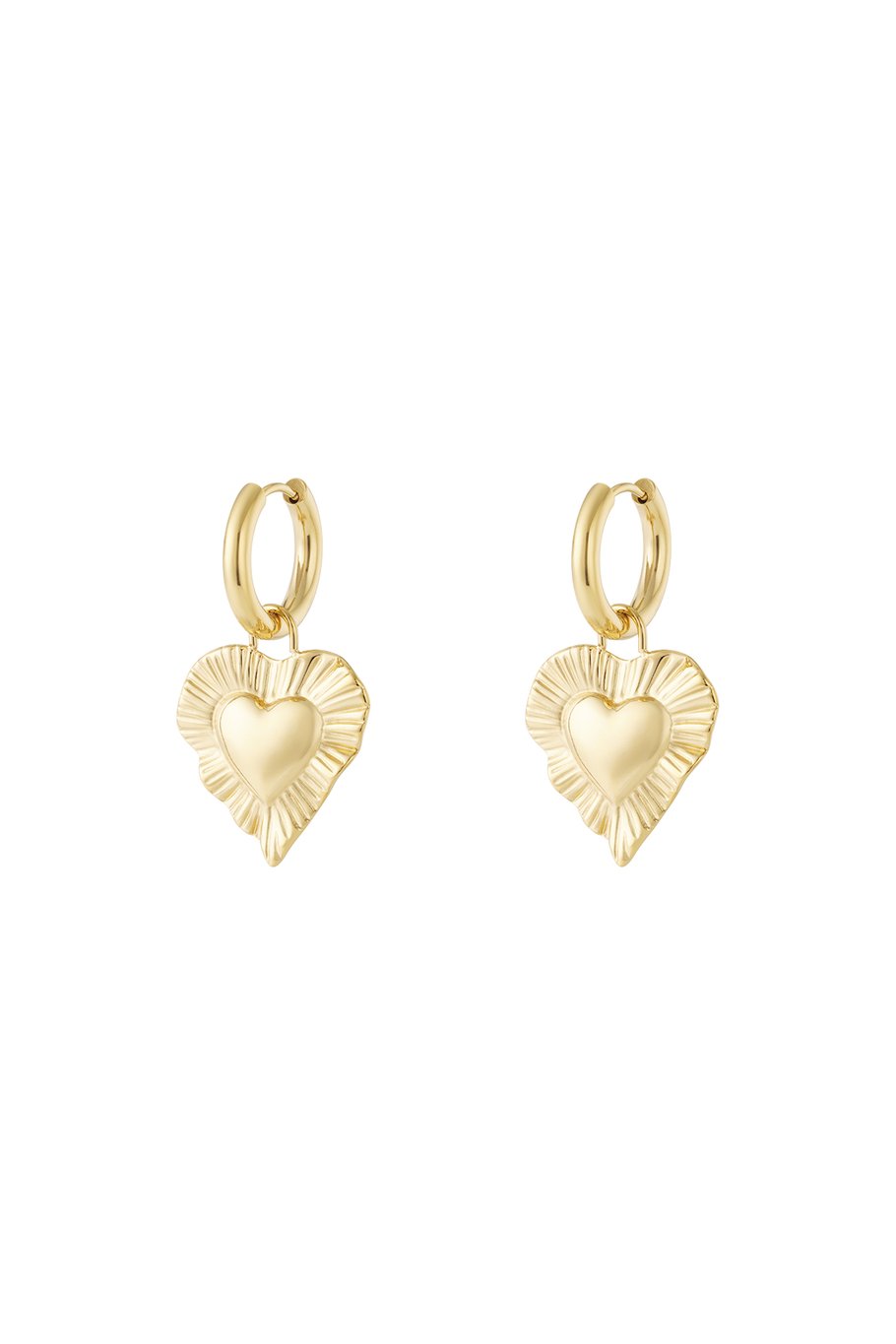 Pendientes de corazón radiante 