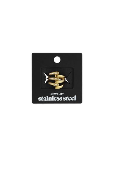 Roestvrijstalen statement ringen, casual, dagelijks, eenvoudig, serie, damessieraden h5 Afbeelding3