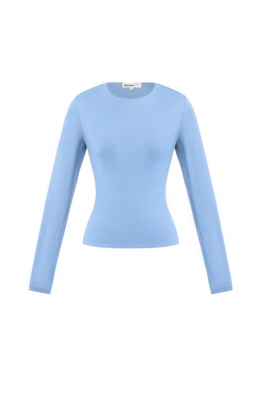Top a maniche lunghe in nylon, tinta unita, basic, tutti i vestiti adatti 