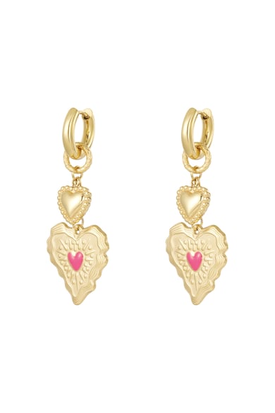 Orecchini pendenti in acciaio inossidabile a forma di cuore, casual, quotidiani, semplici, da donna h5 