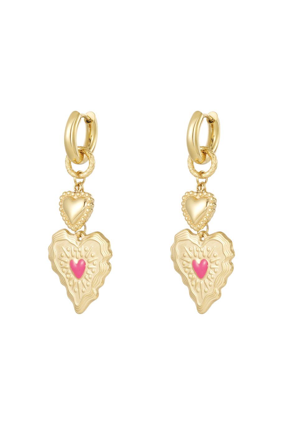 Orecchini pendenti in acciaio inossidabile a forma di cuore, casual, quotidiani, semplici, da donna 