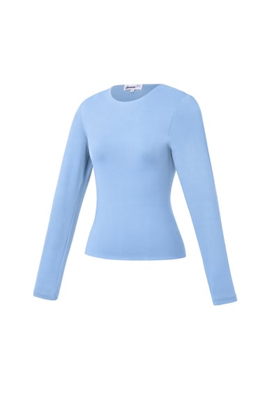 Top a maniche lunghe in nylon, tinta unita, basic, tutti i vestiti adatti h5 Immagine2